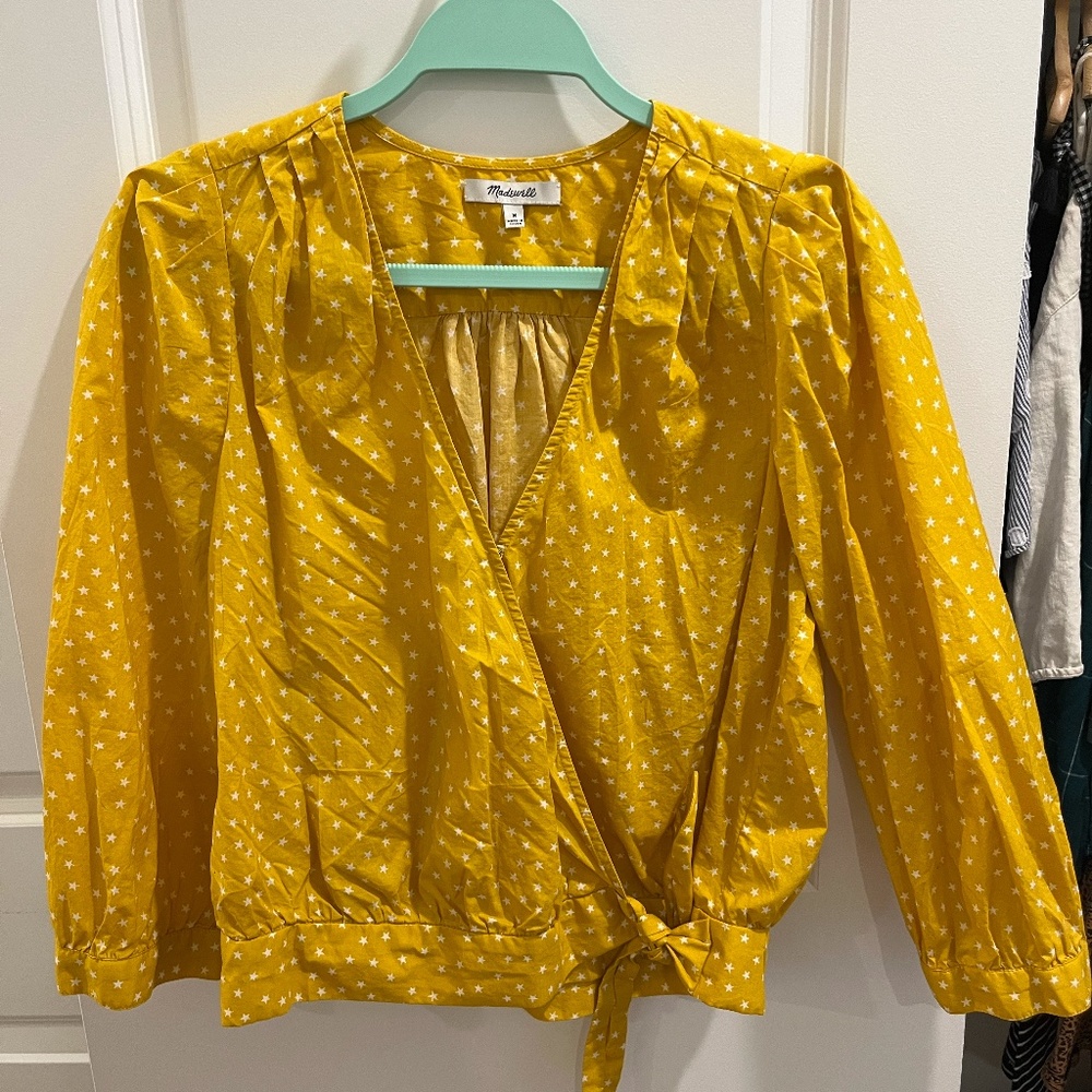 Madewell cropped wrap shirt